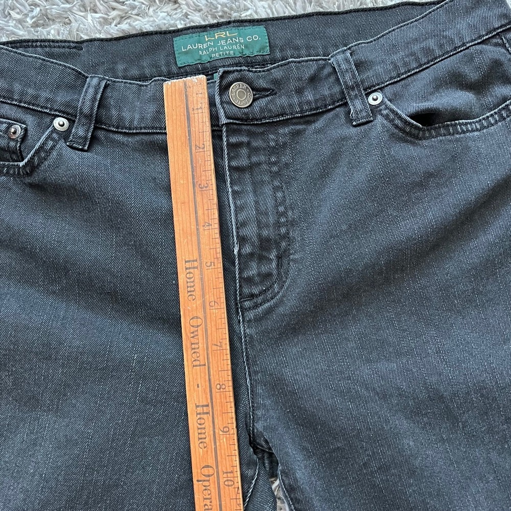 LRL Ralph Lauren Jeans Co Sz 10P Black Classic Straight Denim Women's Designer - Picture 9 of 11